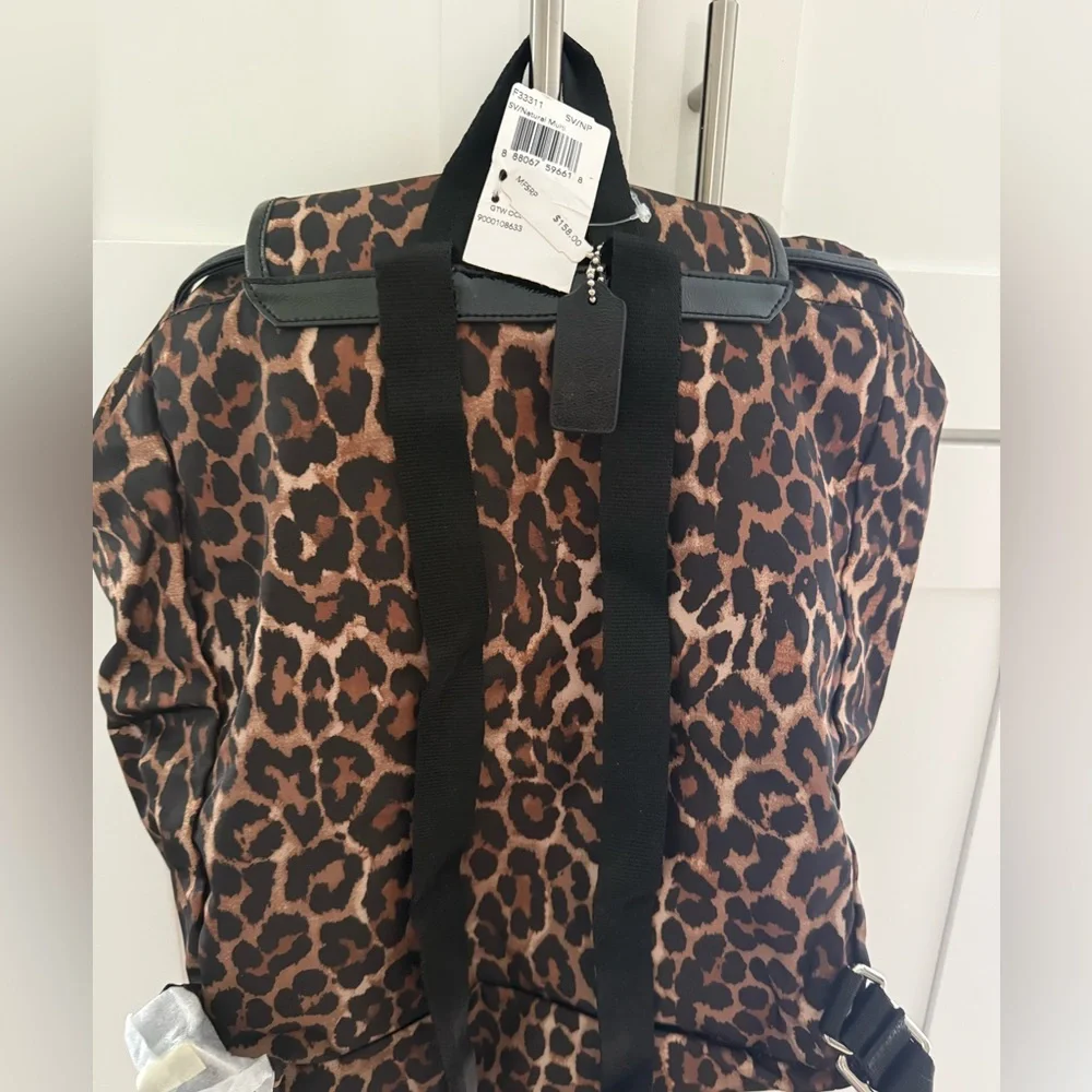 Leopard Print Tote Bag with Black Accents - Picture 3 of 3